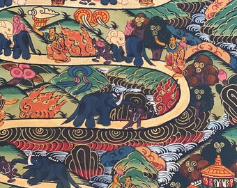 チベット手描き　ニルヴァーナ涅槃への道 チベット絵画、ニルヴァーナ、涅槃への道 - メルカリ