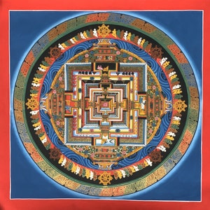 Hand Painted Wheel of Life/ Wheel of Time/ Kalachakra Mandala Master Quality Tibetan Thangka Painting Buddhist Art/Tibetan Wall Hanging