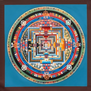 Wheel of Life/ Kalachakra Mandala/High-Quality Tibetan Thangka Painting/ Wall Hanging  Original Meditation  Art