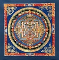 Hand Painted Wheel of Life\/Wheel of Time\/ Kalachakra Mandala Tibetan Thangka Painting Original Meditation Art product logo