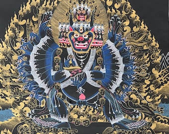 Yamantaka  Master Quality Tibetan Thangka Painting Original Hand Painted Buddhist Art