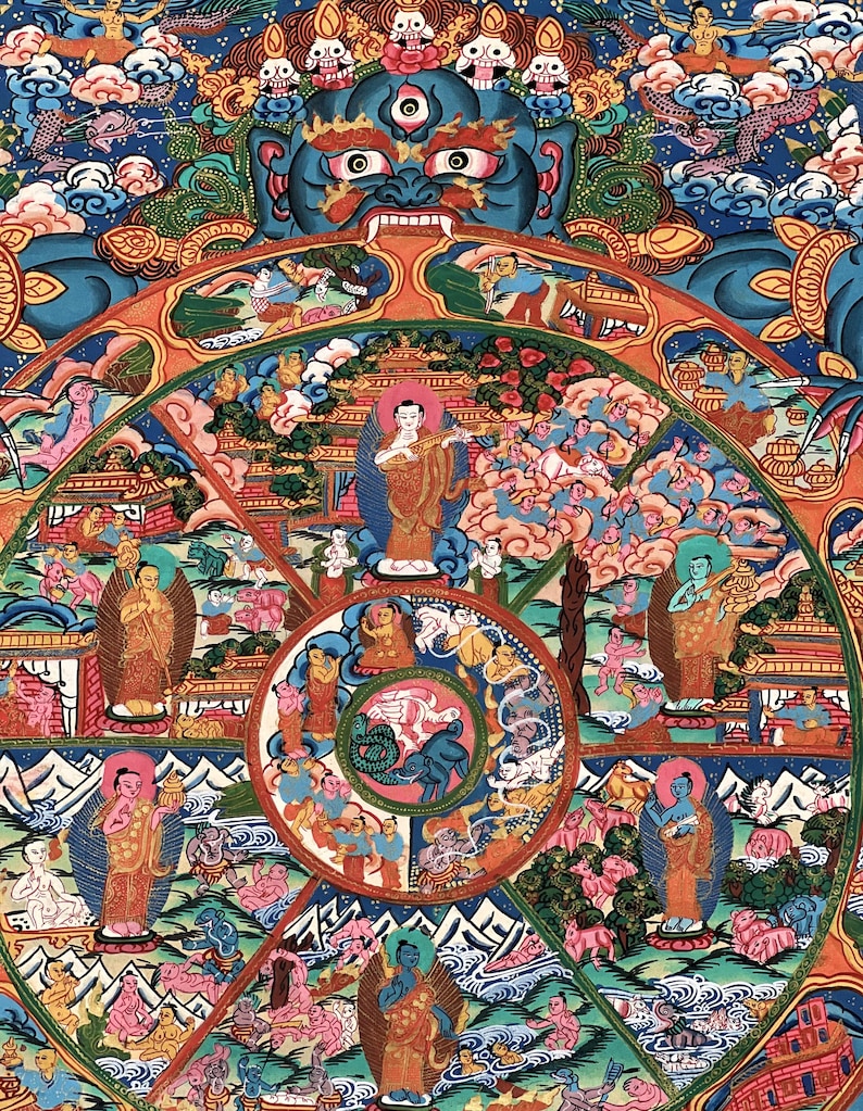 hand-painted-samsara-wheel-of-life-thangka-tibetan-buddhist