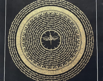 セール - 幸運を呼ぶ曼荼羅画 - ネパールの8つの縁起の良いシンボルの