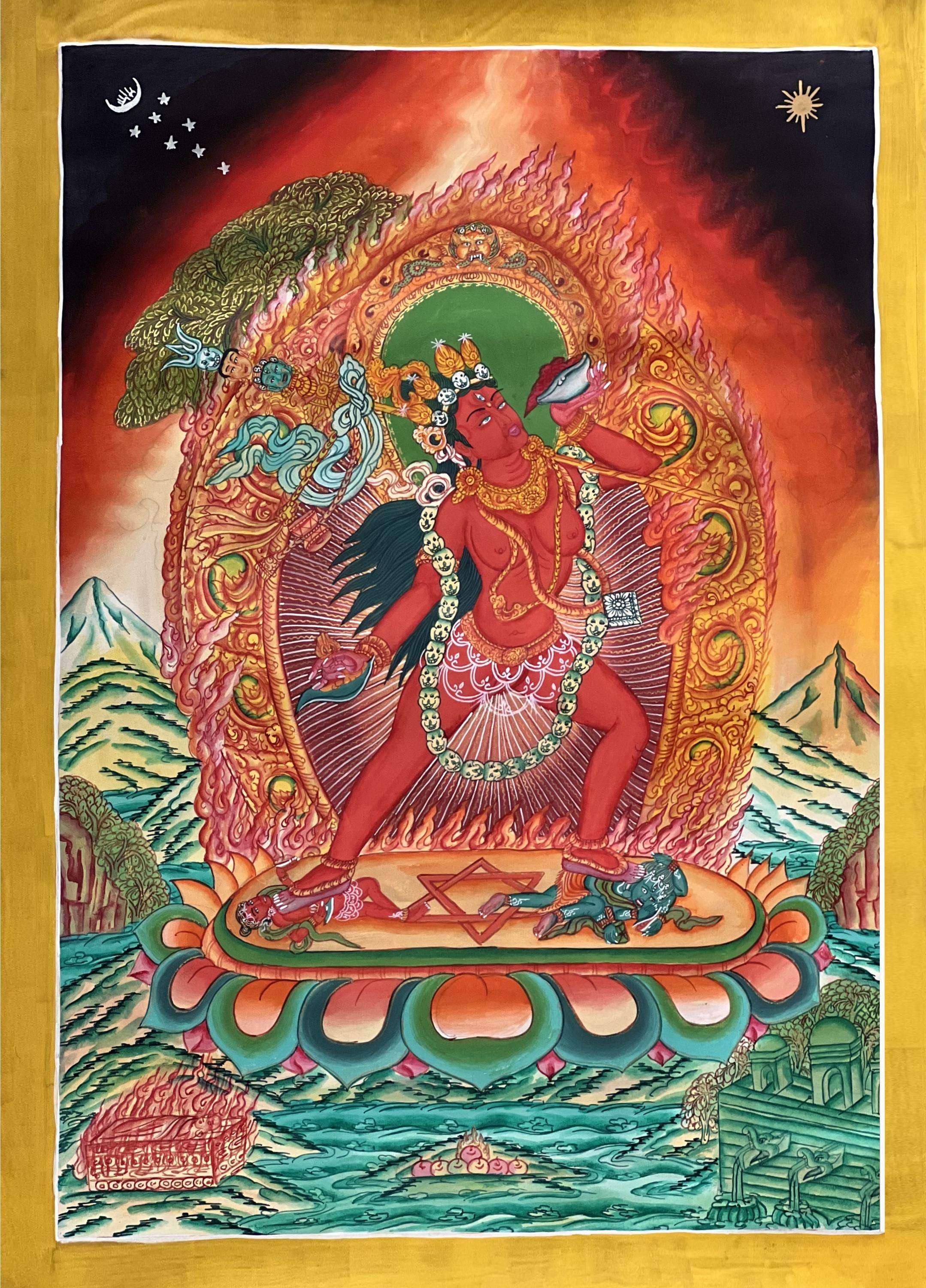 Vajrayogini Thangka Painting, Tibetan Female Buddha Art - Etsy Finland