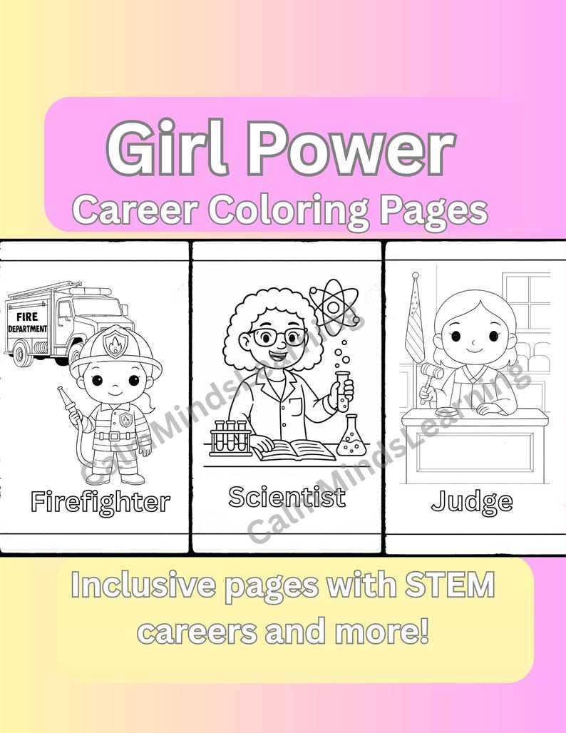 Career Coloring Pages for Girls - Diverse Printable Coloring Book ...
