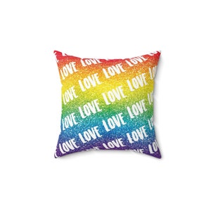Custom Decorative Pillow | Love Pillow | Pride Pillow | Love is Love | LGBTQ Pillow | Rainbow Pride