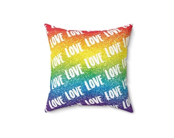 Custom Decorative Pillow | Love Pillow | Pride Pillow | Love is Love | LGBTQ Pillow | Rainbow Pride