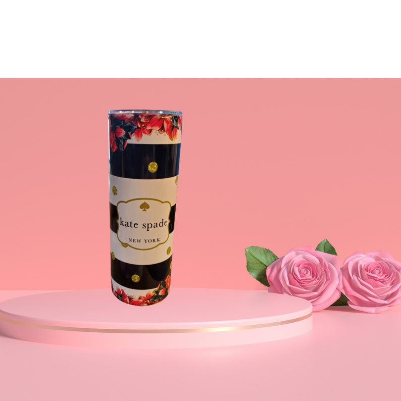 Kate Spade Inspired Floral Sumblimation Tumbler Stripes for Her