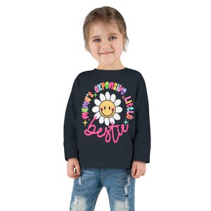 Toddler Long Sleeve Tee - Cute Floral Graphic T-Shirt, Gift for Kids, Baby Shower, Birthday Party, Toddler Fashion