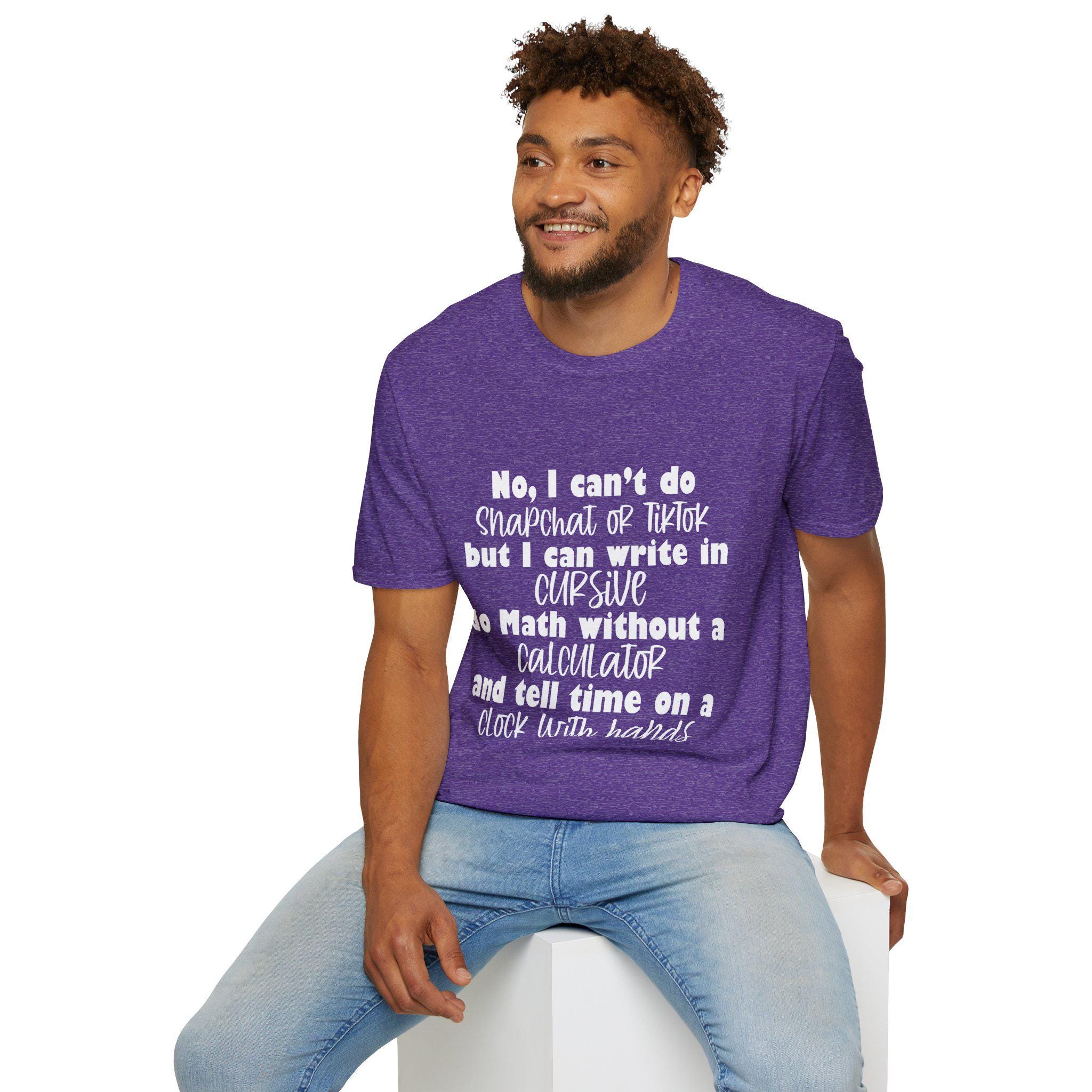 "No I Can't Do Snapchat Or Tiktok" Long Sleeve Women's Funny Sweatshirt – Plus Size Olive Green - View #7