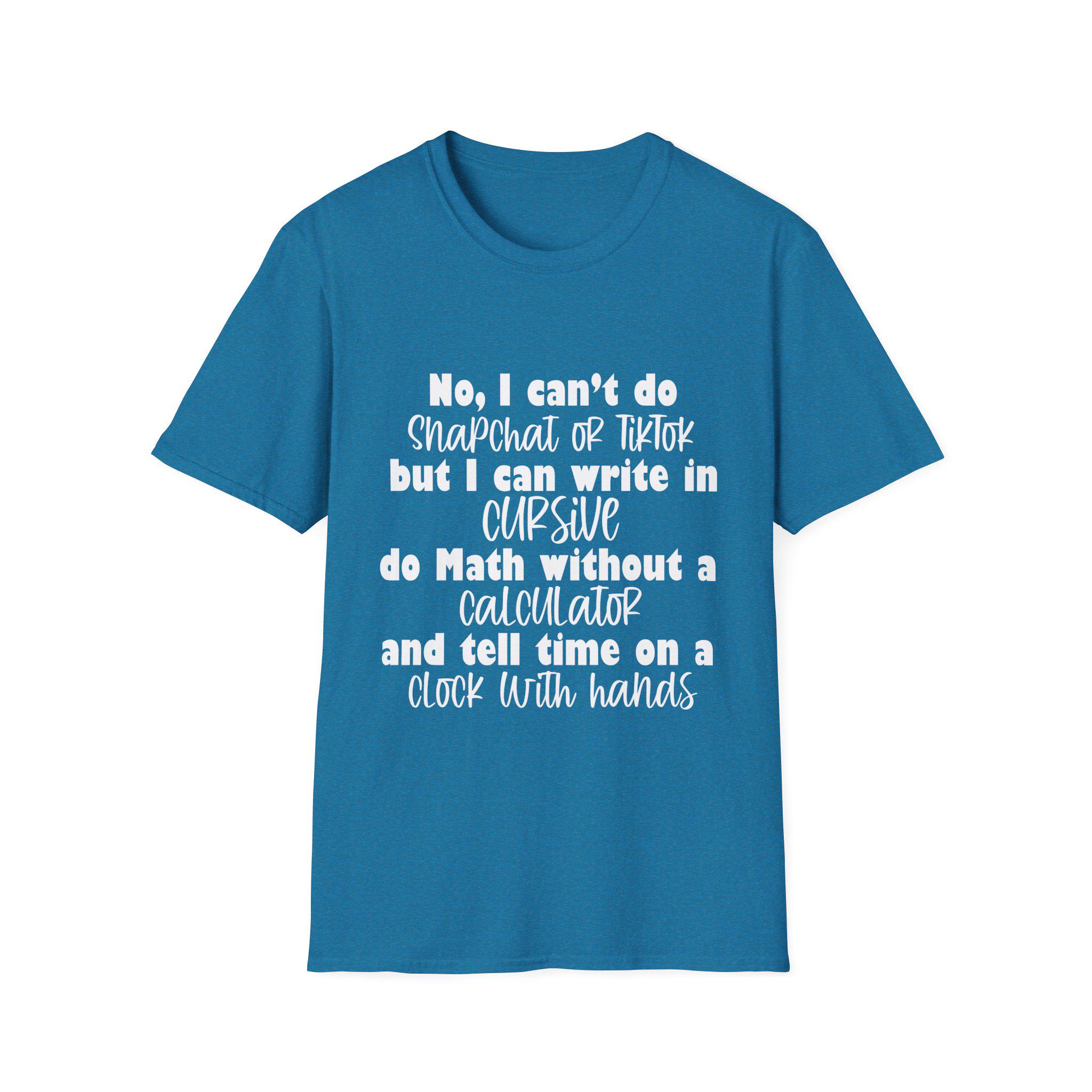 "No I Can't Do Snapchat Or Tiktok" Long Sleeve Women's Funny Sweatshirt – Plus Size Olive Green - View #3