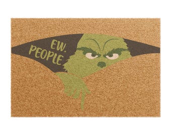 Grinch Inspired Doormat: Funny Christmas Holiday Decor