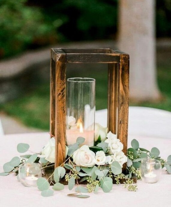 Wedding Centerpiece Rustic Lantern Wood Lantern Etsy