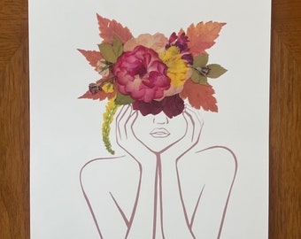 Flower Art Print: Head in Hands Fall