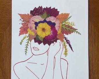 Flower Art Print: Pinning Her Hair 1