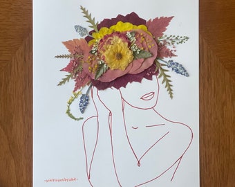 Flower Art Print: Pinning Her Hair 2