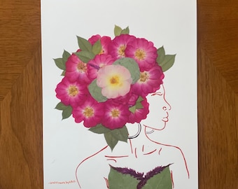 Flower Art Print: Thea in Pink