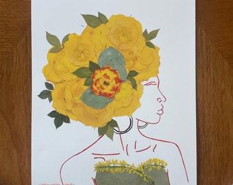 Flower Art Print: Thea in Yellow