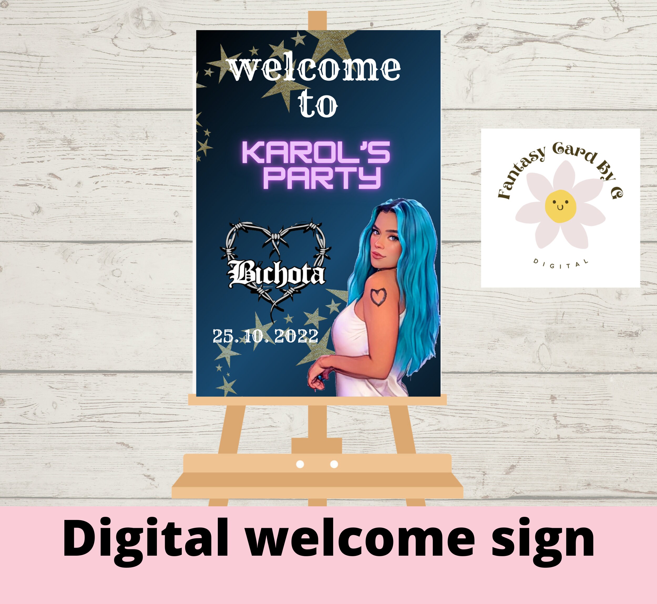 Karol G Welcome Sign, Birthday Girl Sign, Bichotas Birthday Sign ...