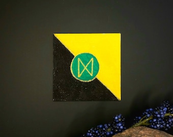 Dagaz Norse Rune Painted Magnet | Altar Piece | Ostara | Success, Achievement, Midsummer, Prosperity | Color Association | Balder | Handmade
