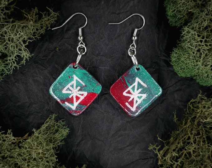 Yule Norse Bindrune Earrings | Christmas | Darkness, Light, Sun, Death, Rebirth, Renewal, New Beginnings | Purification, Messages, Omens
