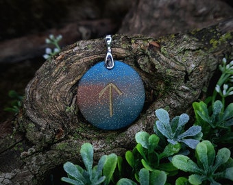 Teiwaz Norse Rune Pendant | Color Associations | Charm | Tyr's Rune | Justice, Honor, Victory | Handmade | Necklace, Keychain, Pet Collar