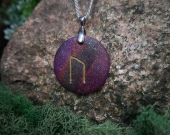 Uruz Norse Rune Pendant | Color Associations | Charm | Strength, Courage, Determination, Skill | Handmade | Necklace, Keychain, Pet Collar
