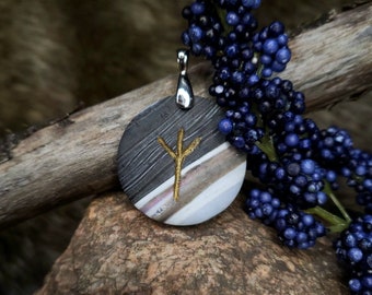 Algiz Norse Rune Pendant | Rune Charm | Protection Rune | Divine Connection | Handmade | Necklace, Keychain, or Pet Collar Charm