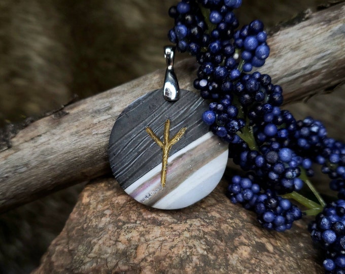 Algiz Norse Rune Pendant | Rune Charm | Protection Rune | Divine Connection | Handmade | Necklace, Keychain, or Pet Collar Charm