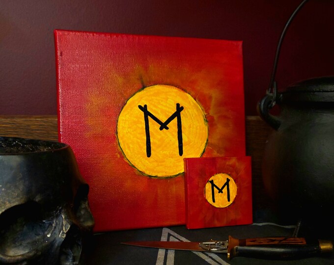 Ehwaz Norse Rune Painting | Altar Piece | Confidence, Partnership, Loyalty | Complete Tasks | Horse, Sleipnir, Odin | Elder Futhark