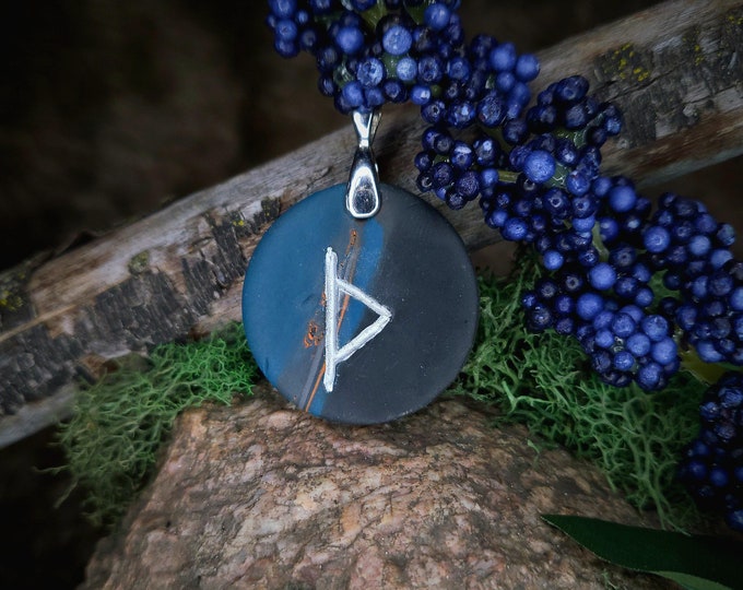 Thurisaz Norse Rune Pendant | Color Associations | Charm | Thor's Rune | Protection, Obstacles | Handmade | Necklace, Keychain, Pet Collar