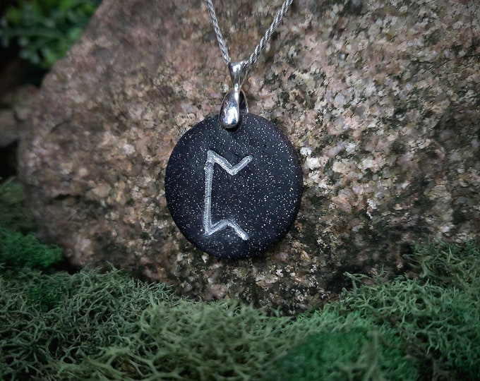 Perthro Norse Rune Pendant | Color Associations | Rune Charm | Rune of Mystery | Occult, Magic | Handmade | Necklace, Keychain, Pet Collar