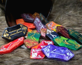 Elder Futhark Norse Rune Set | Handmade | Color Associations | Includes Cotton Pouch and Runic Descriptions | Viking | Made with Intentions