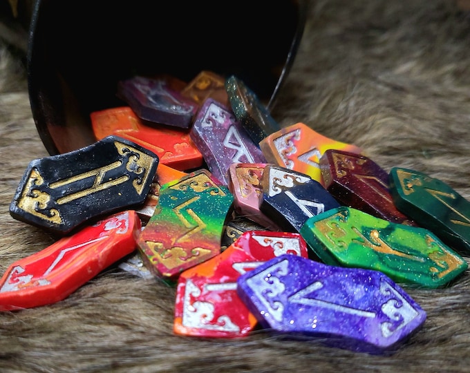 Elder Futhark Norse Rune Set | Handmade | Color Associations | Includes Cotton Pouch and Runic Descriptions | Viking | Made with Intentions