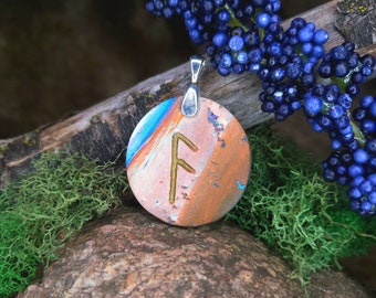Ansuz Norse Rune Pendant | Rune Charm | Odin | Wisdom, Communication, Creativity | Handmade | Necklace, Keychain, or Pet Collar Charm