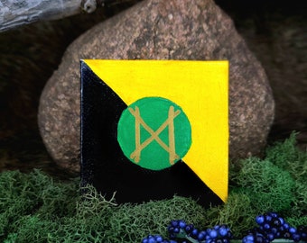 Dagaz Norse Rune Painting | Altar Piece | Ostara | Success, Achievement, Midsummer, Prosperity | Color Association | Baldr | Handmade