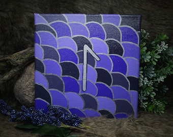 Laguz Norse Rune Painting | Altar Piece | Fluidity, Psychic Awareness, Femininity, Sexuality, Intuition | Handmade | Elder Futhark | Viking