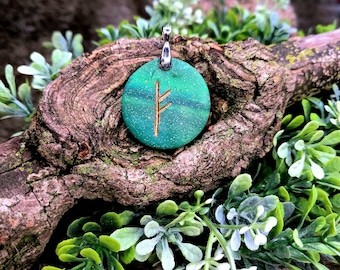 Fehu Norse Rune Pendant | Rune Charm | Wealth Rune | Success, Luck, Prosperity, Riches | Handmade | Necklace, Keychain, or Pet Collar Charm
