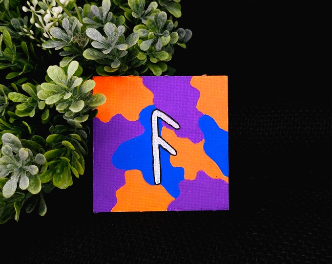 Ansuz Norse Rune Painted Magnet | Altar Piece | Odin | Wisdom, Communication, Creativity, Divine Inspiration | Color Association | Handmade