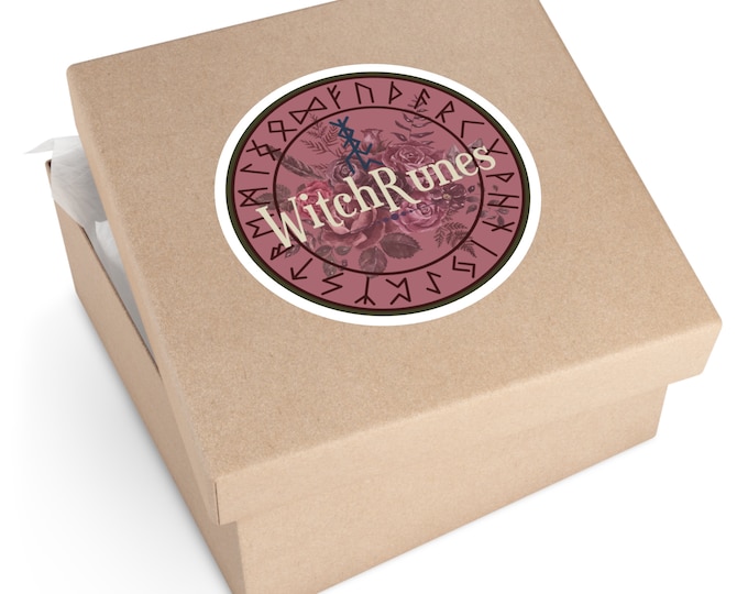 WitchRunes Pink Logo Sticker | Indoor, Outdoor | Connection, Divine Power, Growth, Healing, Journey, Self Work, Spiritual Skills & Knowledge