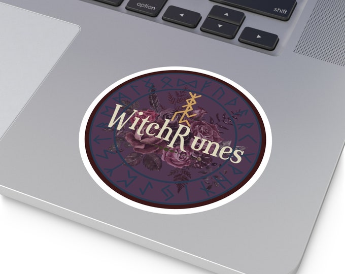 WitchRunes Purple Logo Sticker | Indoor, Outdoor | Connection, Divine Power, Growth, Healing, Journey, Self Work, Spiritual Knowledge