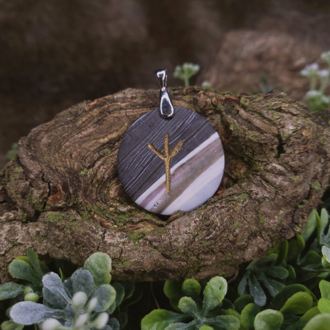 Protection Rune Necklace Algiz Norse Rune Pendant Rune Charm Protection Rune Divine Connection ...
