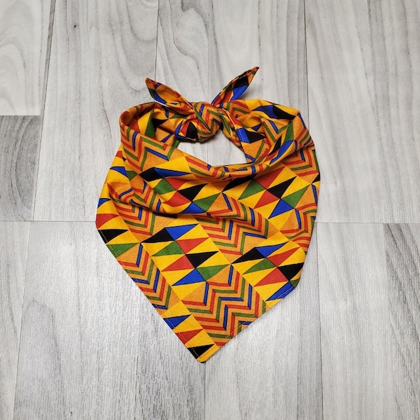 Kente Print Dog/Tie On Dog Bandana