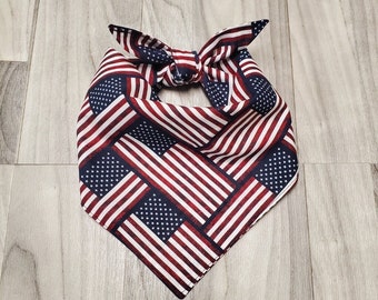 4th of July Dog Bandana/Flags Dog Bandana/Tie On Dog Bandana