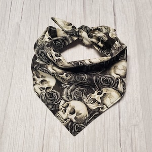 Skulls and Roses Halloween Dog Bandana