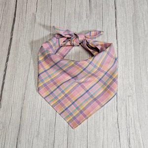 Pink Plaid Dog Bandana