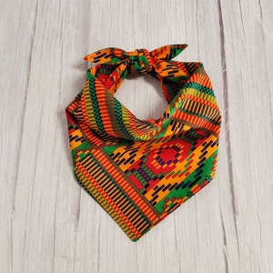Bright Yellow, Black, Green and Blue Kente African Print - CA301