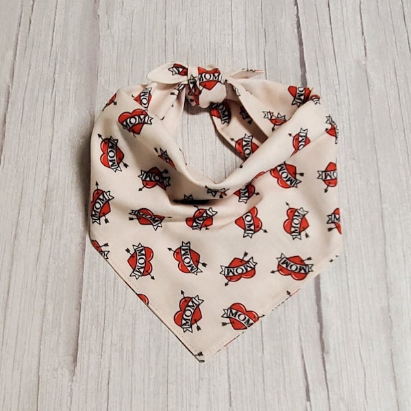 Mom Heart Dog Bandana