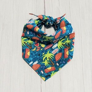 Beach Dog Bandana: Tropical Tie On Pet Scarf