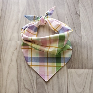 Easter Pastel Plaid Dog Bandana
